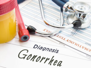 STD blood test diagnosis labelled as gonorrhea